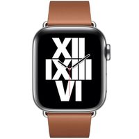 Apple Leather Band Modern Buckle Apple Watch Series 1 t/m 9 / SE (38/40/41 mm) | Series 10 / 11 (42 mm) - Maat L - Saddle Brown