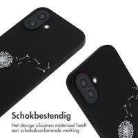 imoshion Siliconen design hoesje met koord iPhone 16 Plus - Dandelion Black