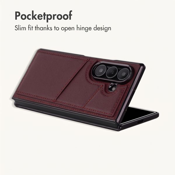 imoshion Faux Leather MagSafe Back Cover with Card Holder Samsung Galaxy Z Fold 8 Ultra - Wine Red