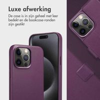 Accezz Leather Bookcase 2-in-1 met MagSafe iPhone 15 Pro Max - Heath Purple