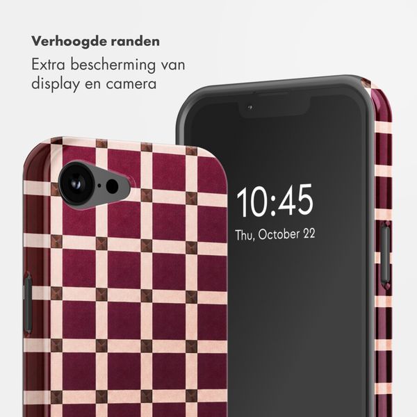 Selencia Vivid Backcover met MagSafe Apple iPhone 17e / 16e - Check This Burgundy