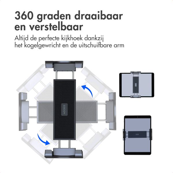 Accezz Tablet houder auto - Dashboard of voorruit - Verstelbaar - Universeel - Zwart