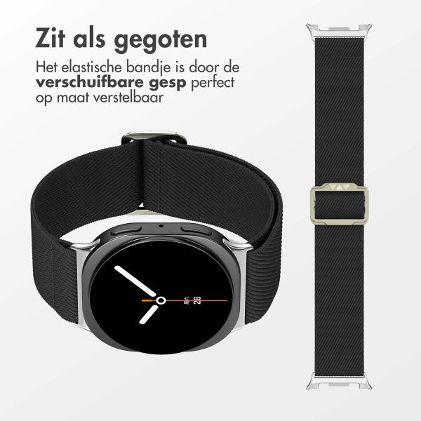 imoshion Elastisch Nylonbandje voor de Samsung Galaxy Watch 8 (Classic) - 40 / 44 / 46mm - Zwart