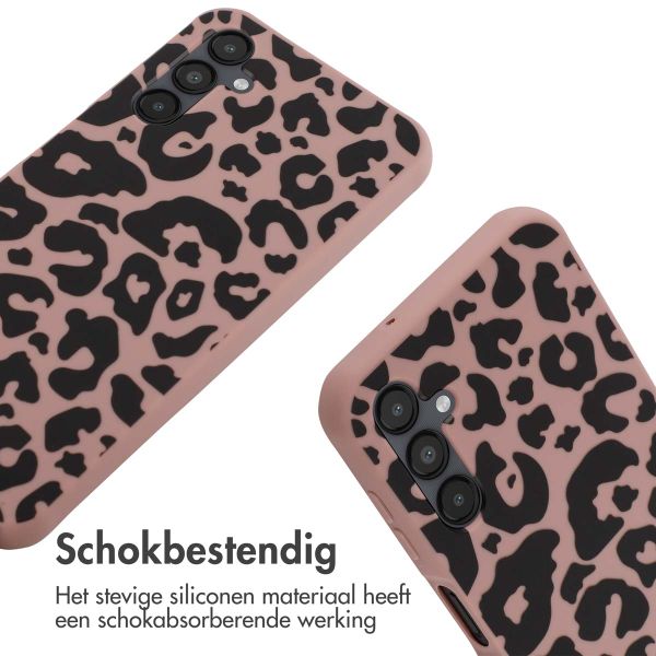 imoshion Siliconen design hoesje met koord Samsung Galaxy A14 (5G/4G) - Animal Pink