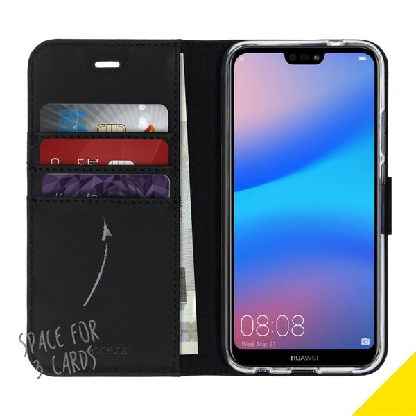 Accezz Wallet Softcase Bookcase Huawei P20 Lite - Zwart