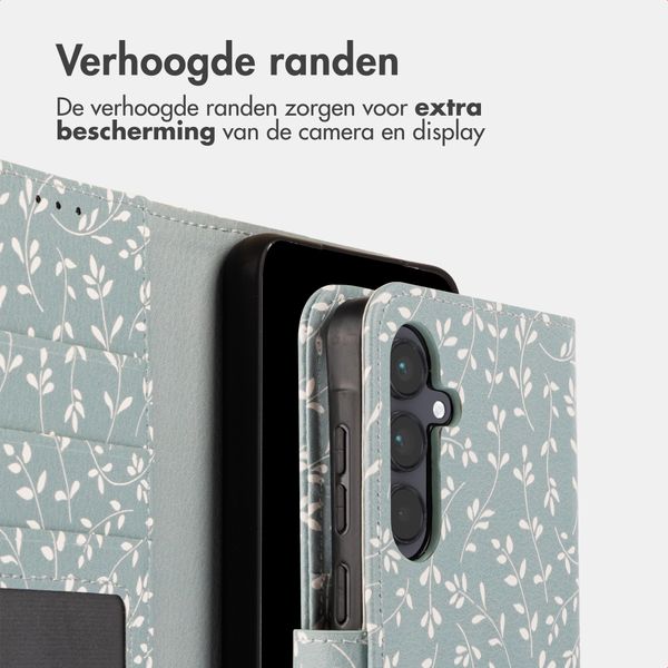 imoshion Design Bookcase Samsung Galaxy A55 - Smoke Green Flowers
