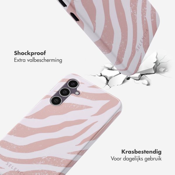 Selencia Vivid Tough Backcover Samsung Galaxy S23 FE - Colorful Zebra Old Pink