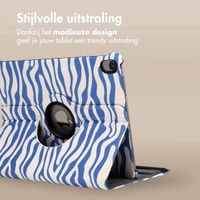 imoshion 360° Draaibare Design Bookcase Apple iPad Air 5 (2022) / Air 4 (2020) - White Blue Stripes