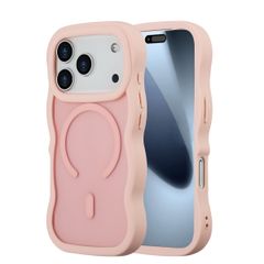 Selencia Wavy Backcover met MagSafe Apple iPhone 17 Pro - Soft Pink