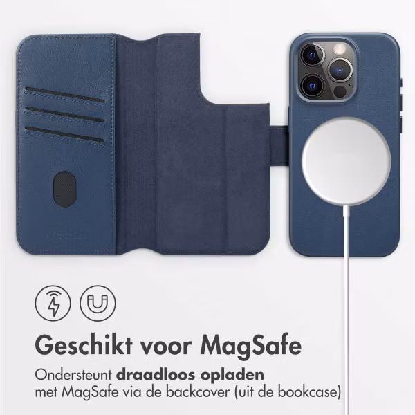 Accezz Leather Bookcase 2-in-1 met MagSafe Apple iPhone 15 Pro - Nightfall Blue