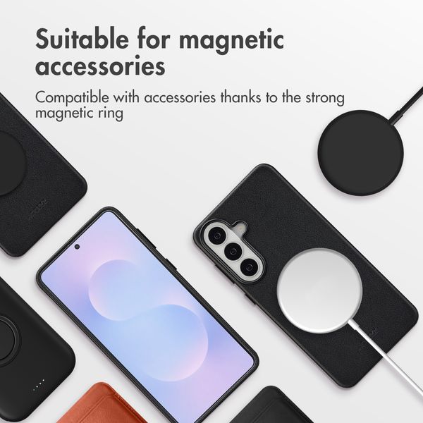 Accezz Leather Back Cover with MagSafe Samsung Galaxy S26 Plus - Onyx Black