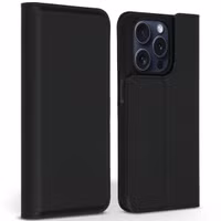 Accezz Premium Leather Slim Bookcase Apple iPhone 15 Pro - Zwart