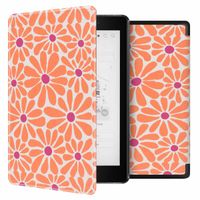 imoshion Design Slim Hard Case Bookcase Kobo Aura One - Orange Flowers Connect