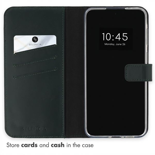 Selencia Genuine Leather Book Case Samsung Galaxy A37 (5G) - Green
