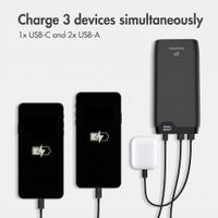 imoshion Power bank 20,000 mAh - 22.5W Fast charger - USB-C / USB-A - Black