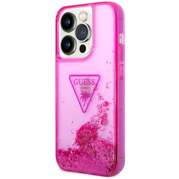 Guess Liquid Glitter Backcover iPhone 14 Pro Max - Fuchsia