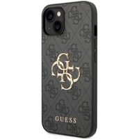 Guess 4G Metal Logo Backcover Apple iPhone 15 - Grijs