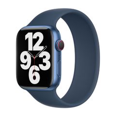 Apple Siliconen solobandje Apple Watch | 44/45/46/49 mm - Maat 6 - Abyss Blue
