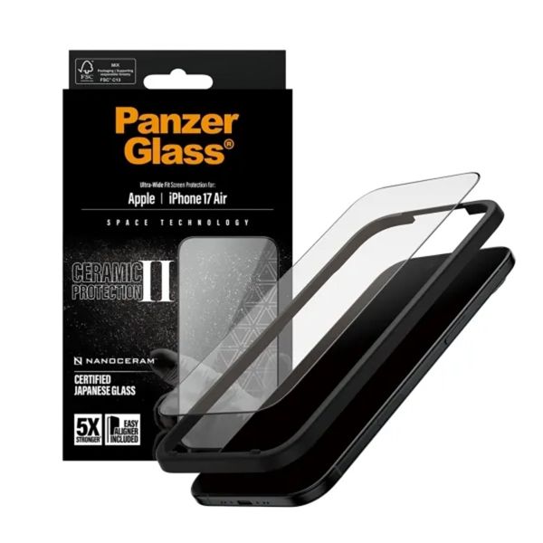 PanzerGlass Ceramic Screenprotector met applicator Apple iPhone Air