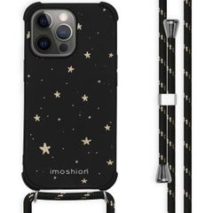 imoshion Design hoesje met koord iPhone 13 Pro Max - Sterren - Goud