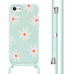 imoshion Siliconen design hoesje met koord Apple iPhone SE (2022 / 2020) / 8 / 7 - Green Flower Distance