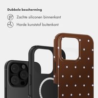 Selencia Vivid Backcover met MagSafe Apple iPhone 16 Pro - Happy Dots Chocolate