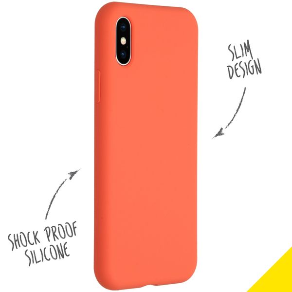 Accezz Liquid Silicone Backcover iPhone X / Xs - Nectarine