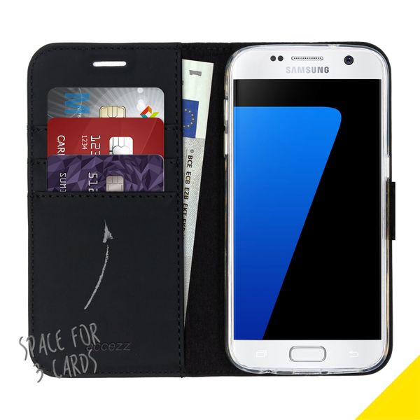 Accezz Wallet Softcase Bookcase Samsung Galaxy S7 - Zwart