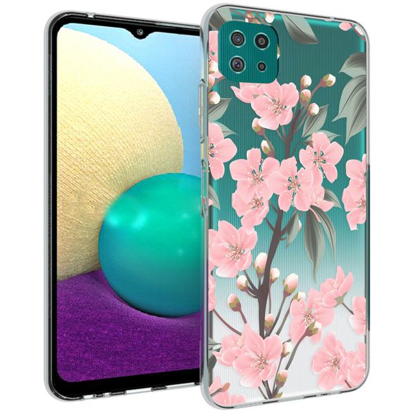 imoshion Design hoesje Samsung Galaxy A22 (5G) - Bloem - Roze / Groen