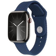 imoshion Siliconen geweven bandje Apple Watch Series 1 t/m 11 / SE / Ultra (44/45/46/49 mm) - Donkerblauw