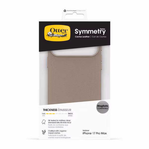 OtterBox Symmetry Cactus leren Backcover met MagSafe Apple iPhone 17 Pro Max - Light Grey