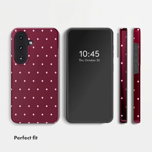 Selencia Vivid Back Cover with MagSafe Samsung Galaxy S26 - Happy Dots Burgundy