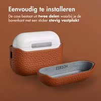 Accezz Echt Leren Case voor de Apple AirPods Pro 3 - Cognac