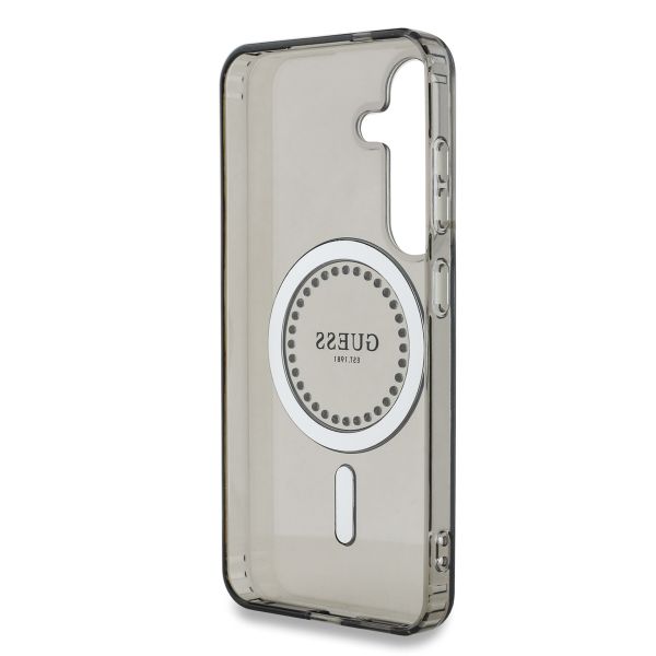 Guess MagSafe IML Rhinestones Case Samsung Galaxy S25 - Zwart