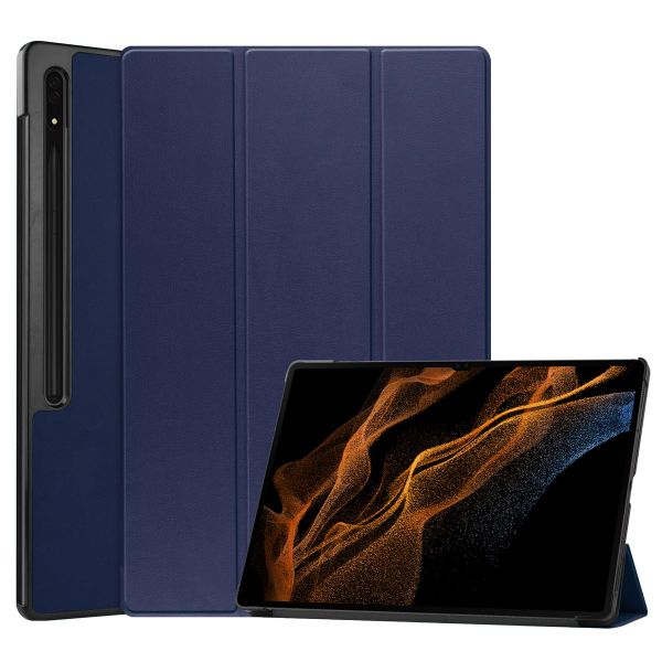 imoshion Trifold Bookcase Samsung Galaxy Tab S8 Ultra - Donkerblauw