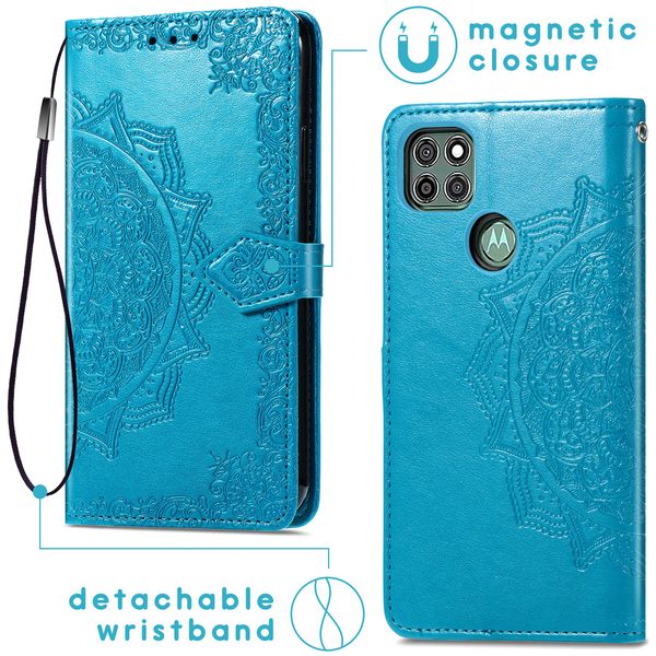 imoshion Mandala Bookcase Motorola Moto G9 Power - Turquoise