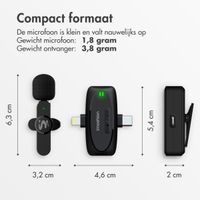 imoshion Mini microfoon voor telefoon - Dasspeld microfoon - Draadloos - AUX / 3,5 mm / Lightning / USB-C