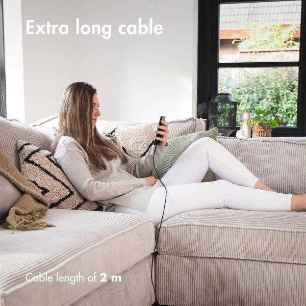 imoshion Oplader met USB-C naar USB-C kabel - Gevlochten textiel - 20 Watt - 2 meter - Zwart