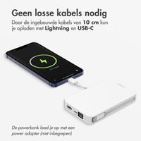 Accezz Powerbank 10.000 mAh met geïntegreerde kabels - Quick Charge en Power Delivery - Wit