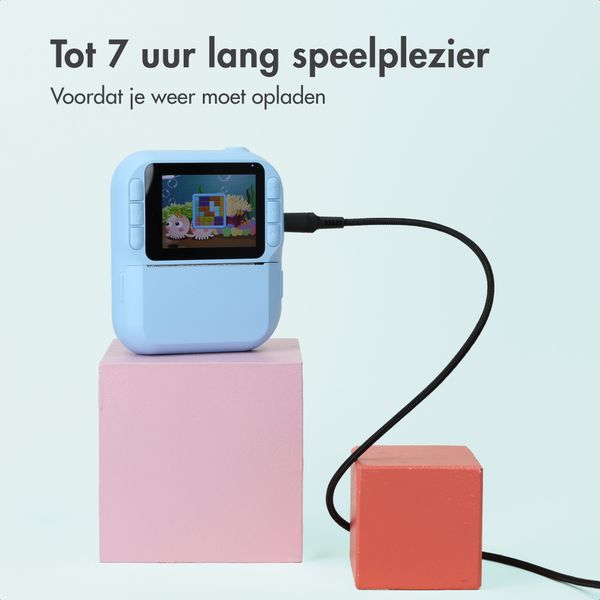 imoshion Kids Camera met Fotoprinter - Kindercamera - Foto's/Video's/Spelletjes - Lichtblauw