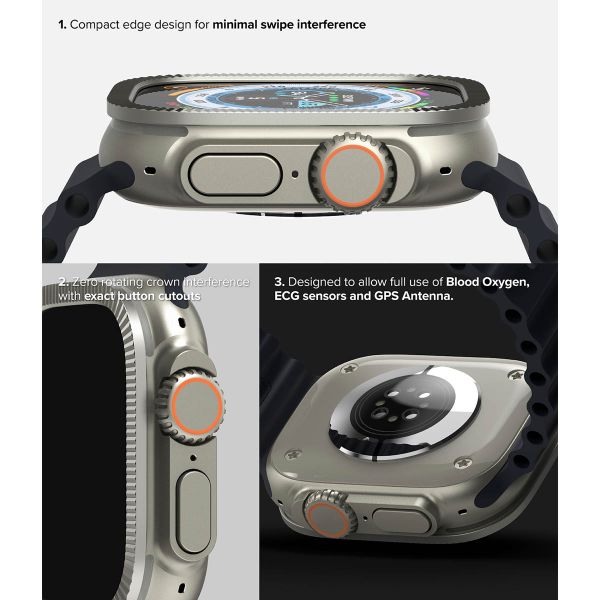 Ringke Bezel Styling + Screenprotector Apple Watch Ultra (2) - 49 mm - Fluted Titanium