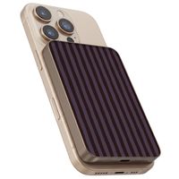 Selencia Vivid Powerbank 5.000 mAh - Draadloze Powerbank - MagSafe en Qi - Desert Gold / Bonbon Stripe Blueberry