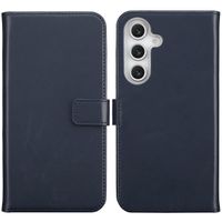 Selencia Echt Leren Bookcase Samsung Galaxy S25 FE - Blauw