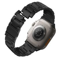 Uniq Osta Stalen band met zelf-verstelbare links Apple Watch Series 1 t/m 11 / SE / Ultra (44/45/46/49 mm) - Midnight Black