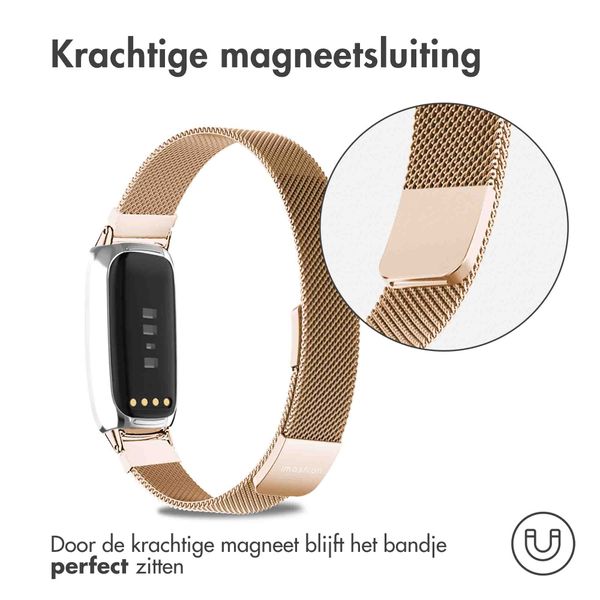 imoshion Milanees magnetisch bandje Fitbit Luxe - Maat M - Rosé Goud