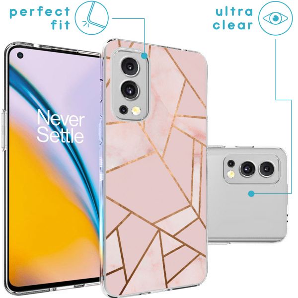 imoshion Design hoesje OnePlus Nord 2 - Grafisch Koper / Roze