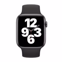Apple Siliconen solobandje Apple Watch Series 1 - 9 / SE (38/40/41 mm) | Series 10 / 11 (42 mm) - Maat 7 - Zwart