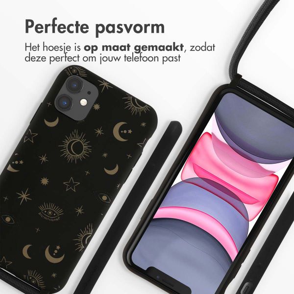 imoshion Siliconen design hoesje met koord iPhone 11 - Sky Black