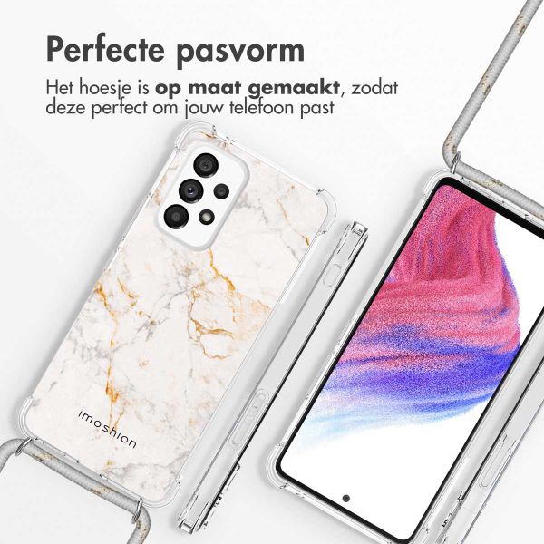 imoshion Design hoesje met koord Samsung Galaxy A53 - White Marble