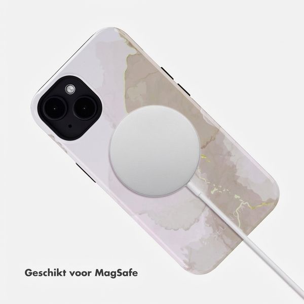 Selencia Vivid Backcover met MagSafe Apple iPhone 14 - Marble Light Brown
